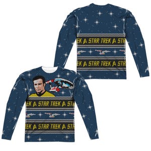 Star Trek Ugly Christmas Sweater Front & Back Sublimation Long Sleeve Shirt