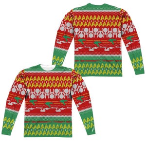 Star Trek Official Ugly Christmas Sweater Front & Back Sublimation Long Sleeve Shirt