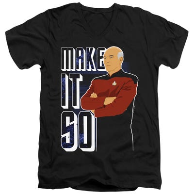 Make It So Captain Star Trek V-Neck T-Shirt