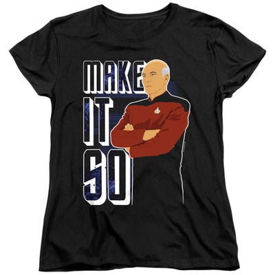 Make It So Captain Star Trek Womens T-Shirt