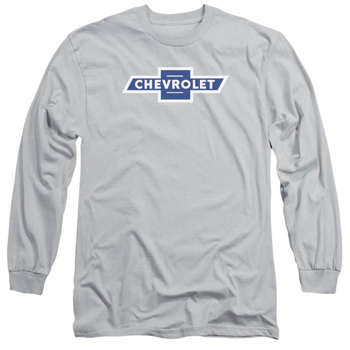 Chevy Vintage White Border Bowtie Long Sleeve Shirt