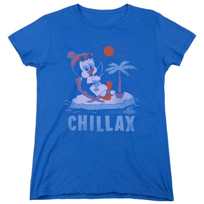 Chilly Willy Chillax On the Beech Womens T-Shirt
