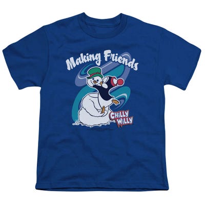 Chilly Willy Making Friends Snowman Kids T-Shirt