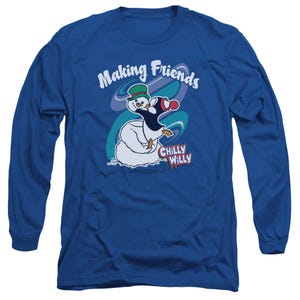 Chilly Willy Making Friends Snowman Long Sleeve Shirt