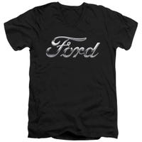 Chrome Ford Logo V-Neck T-Shirt