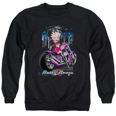 City Chopper Motorcycle Biker Girl Betty Boop Sweatshirt
