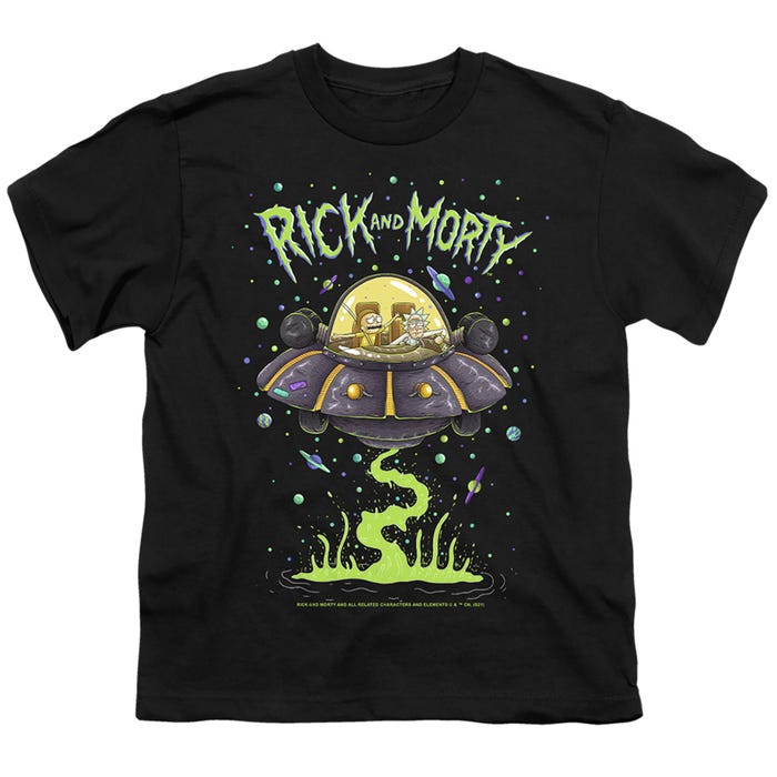 Rick And Morty drunk Rick Ship Kids T-Shirt