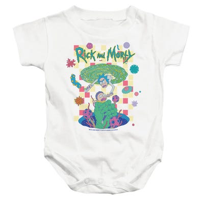 Rick And Morty falling Portals Baby Bodysuit