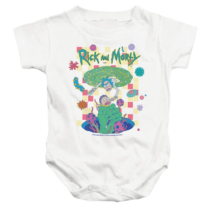 Rick And Morty falling Portals Baby Bodysuit