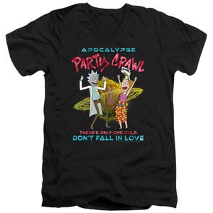 Rick And Morty apocalypse Party Crawl V-Neck T-Shirt