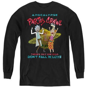 Rick And Morty apocalypse Party Crawl Kids Long Sleeve Shirt