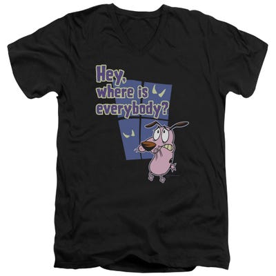 Courage Where Is Everybody V-Neck T-Shirt
