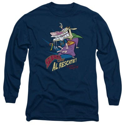 Cow and Chicken Super Cow Graphic Long Sleeve Shirt