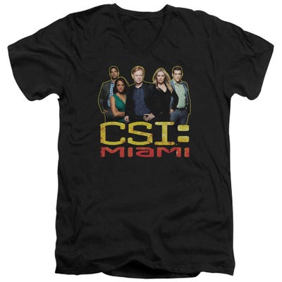 CSI Miami The Cast In Black V-Neck T-Shirt