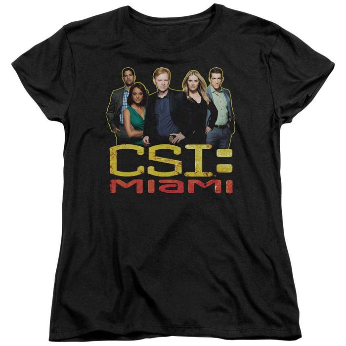 CSI Miami The Cast In Black Womens T-Shirt