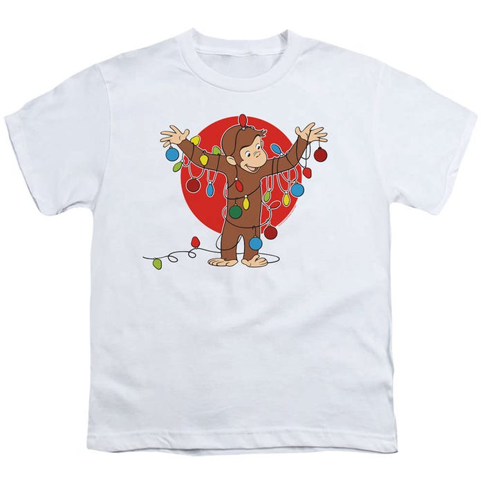 Curious George Christmas Lights Kids T-Shirt