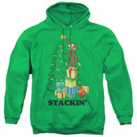 Curious George Christmas Stackin' The Tree Hoodie