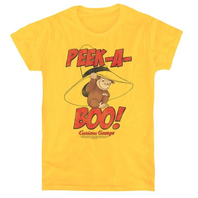 Curious George Peek-A-Boo! Logo Womens T-Shirt
