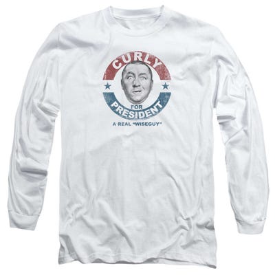 Curly For President A real Wise Guy Three Stooges Long Sleeve Shirt