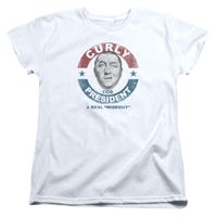 Curly For President A real Wise Guy Three Stooges Womens T-Shirt