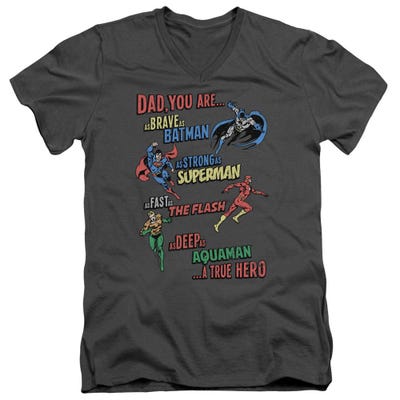 Dad Hero Justice League V-Neck T-Shirt