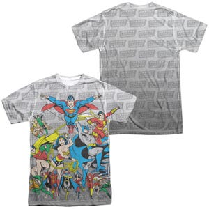 JUSTICE LEAGUE ASSEMBLE Front & Back Sublimation T-Shirt