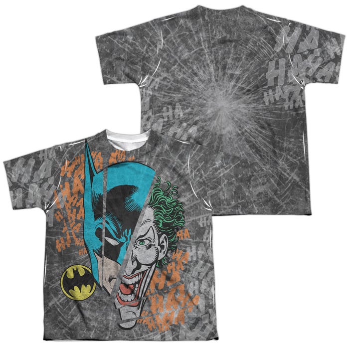 BROKEN VISAGE BATMAN JOKER Back & Front Kids Sublimation T-Shirt