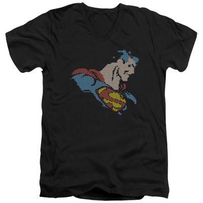Superman Pixelated V-Neck T-Shirt