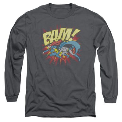 Bam Batman Chasing Superman Long Sleeve Shirt
