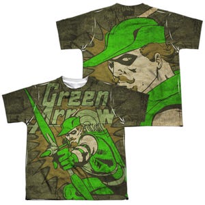 Green Arrow Back & Front Kids Sublimation T-Shirt