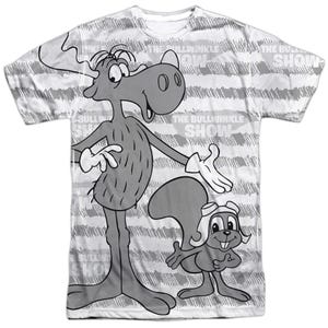 ROCKY & BULLWINKLE MAIN CHARACTERS Sublimation T-Shirt