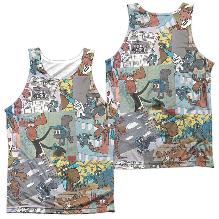 ROCKY & BULLWINKLE COLLAGE  Front & Back Sublimation Tank Top