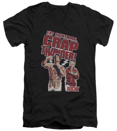 Eat Lightning Rocky V-Neck T-Shirt