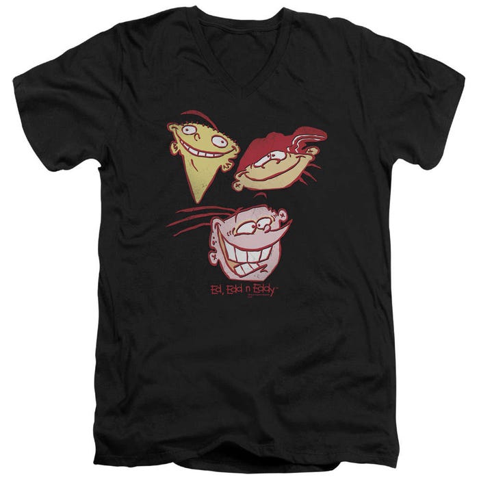 Ed Edd n Eddy Three Heads Logo V-Neck T-Shirt