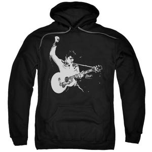 Elvis Presley Black and White Guitar Man Hoodie