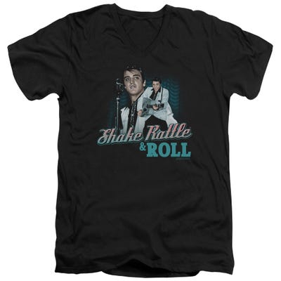 Elvis Presley Shake Rattle and Roll V-Neck T-Shirt