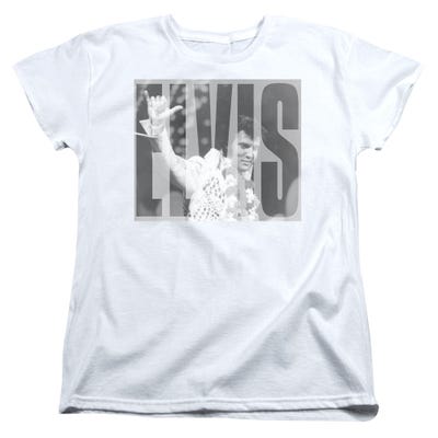Elvis Presley Aloha Gray Womens T-Shirt