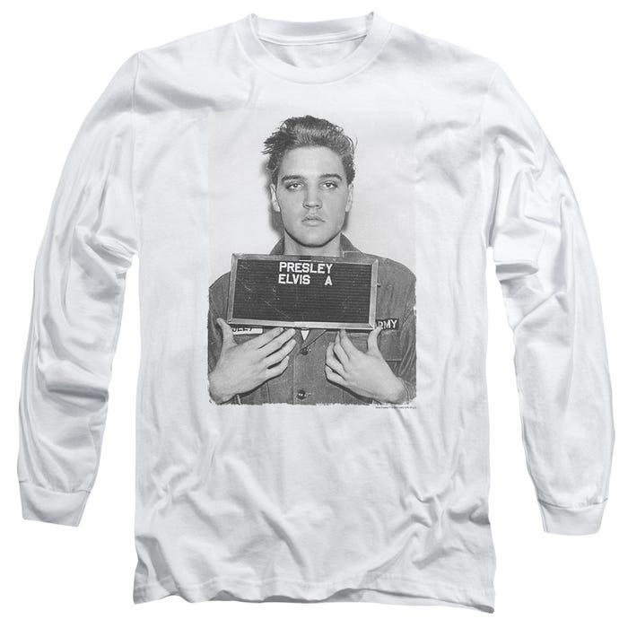 Elvis Presley Army Mug Shot Long Sleeve Shirt