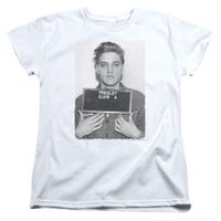 Elvis Presley Army Mug Shot Womens T-Shirt