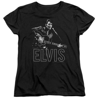 Elvis Presley Guitar In Hand Womens T-Shirt