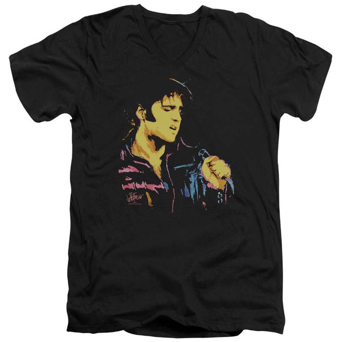 Elvis Presley Neon V-Neck T-Shirt