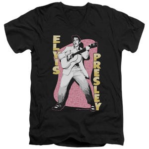 Elvis Presley Pink Rock V-Neck T-Shirt