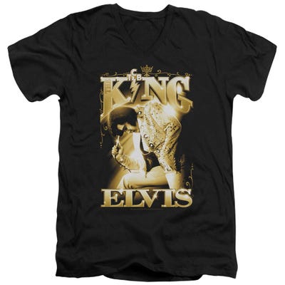 Elvis Presley The King of Rock V-Neck T-Shirt