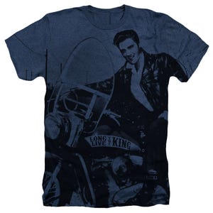 Elvis Riding Like A King Heather Premium T-Shirt