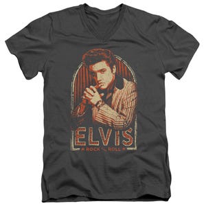 Elvis Stripes V-Neck T-Shirt