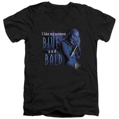 Farscape Blue And Bald V-Neck T-Shirt