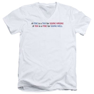 Fine Tax Funny V-Neck T-Shirt