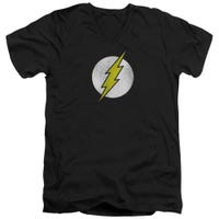 Flash Logo Distressed V-Neck T-Shirt