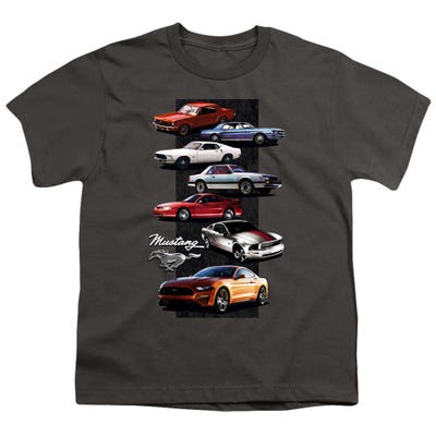 Ford Mustang 7 Car Stack Kids T-Shirt