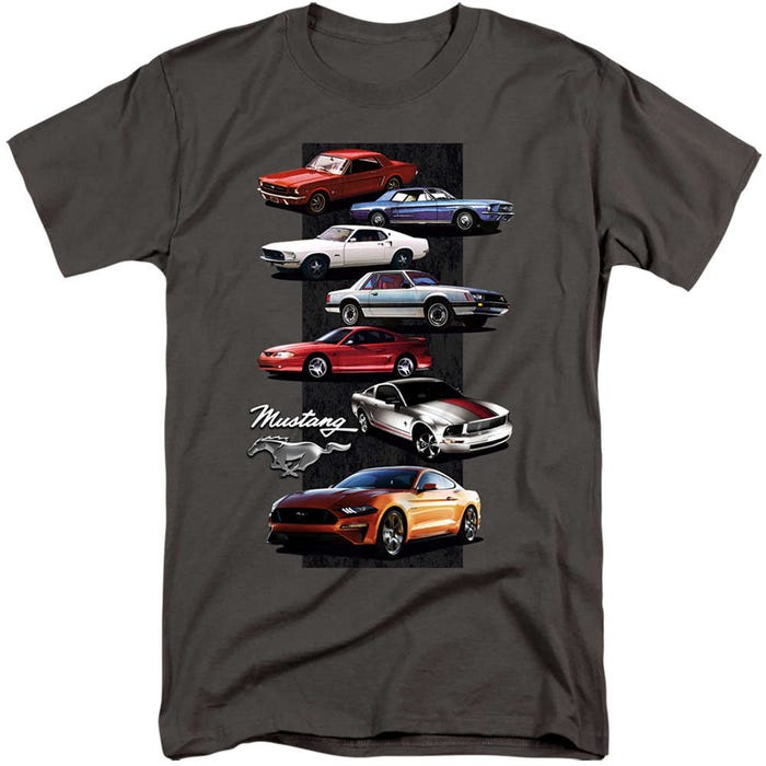 Ford Mustang 7 Car Stack Tall T-Shirt